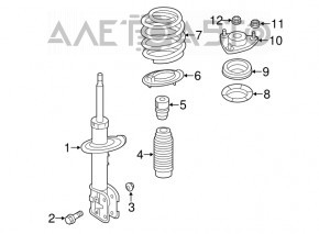 Пружина перед правами Hyundai Santa FE Sport 13-18 2.4 FWD