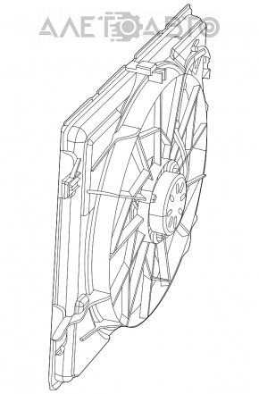 Диффузор кожух радиатора голый Jeep Grand Cherokee WK2 11-13 3.6 под большой мотор