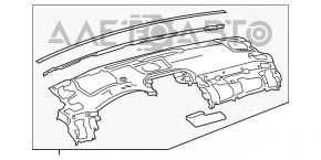 Торпедо передня панель без AIRBAG Lexus NX300 NX300h 18-21 шкіра, чорна з червоним рядком