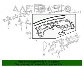 Торпедо передняя панель с AIRBAG Lexus NX300 NX300h 18-21 кожа, черная с красной строчкой