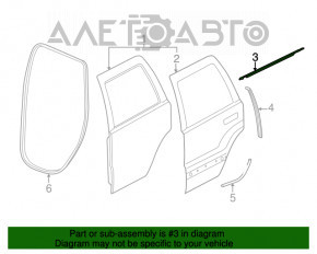 Молдинг двері-скло центральний задній лівий Dodge Durango 11-