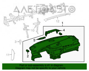 Торпедо передня панель без AIRBAG Lexus ES300h ES350 13-18 сер