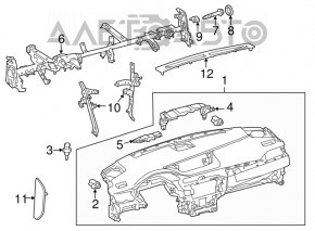 Торпедо передняя панель без AIRBAG Lexus ES300h ES350 13-18 сер