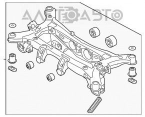 Підрамник задній Hyundai Santa FE Sport 13-16 дорест AWD порваний сайлент