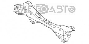 Підрамник задній Kia Optima 11-15 зігнуті кріплення нижніх важелів