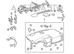 Решітка центрального динаміка торпеди Lexus RX350 RX450h 10-15 сіра