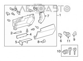 Ящик рукавички, бардачок Lexus RX350 RX450h 10-15 сірий