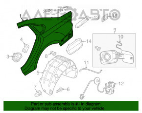 Четверть крыло задняя левая VW Passat b8 16-19 USA