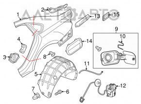 Підкрилок задній лівий VW Passat b8 16-19 USA