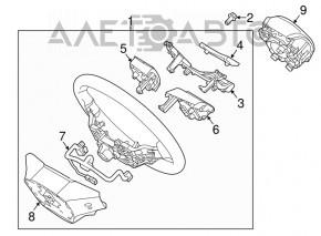 Руль голый Kia Sorento 16-18 кожа с подогревом