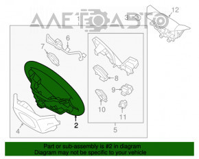 Кермо голе Hyundai Santa FE Sport 17-18 рест, шкіра, чорний