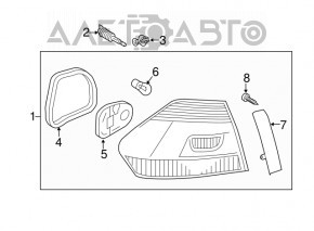 Ліхтар зовнішній крило правий VW Passat b7 12-15 USA тріщина знизу