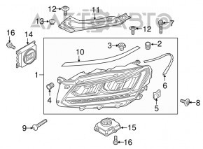 Блок управління фарою Led VW Passat b8 16-19 USA