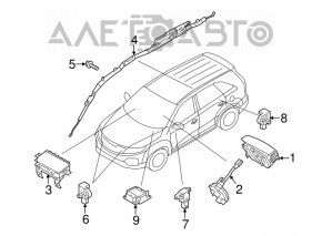 Подушка безопасности airbag в руль водительская Kia Sorento 10-13 дорест