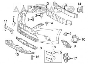 Клык усилителя переднего бампера правый Lexus CT200h 11-17