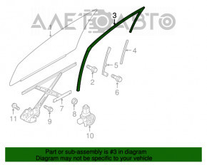 Ущільнювач скла передній лівий Mitsubishi Outlander Sport ASX 10-