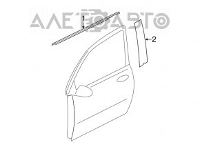 Молдинг дверь-стекло центральный передний левый Mitsubishi Outlander Sport ASX 10- черн