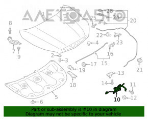 Замок капота Subaru Forester 19-SK