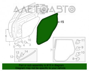 Уплотнитель дверного проема задний левый Mitsubishi Outlander Sport ASX 10-