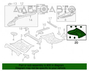 Защита заднего моста / балки Lexus ES300h 13-18 примята, потерта, надрыв