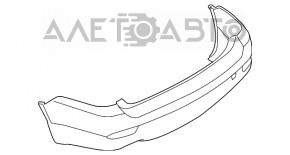 Бампер задний голый Subaru b10 Tribeca серый надрывы креплений, вмятина, царапины
