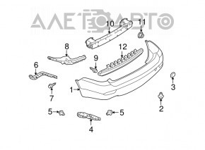 Бампер задний голый Subaru b10 Tribeca 08-14 графит надрывы, сломаны крепления, вмятины, царапины
