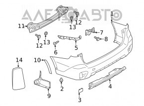 Бампер задній голий Subaru Outback 20- срібло + структура, тички, подряпини