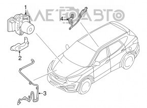 ABS АБС Hyundai Santa FE Sport 17-18 рест, без адаптива