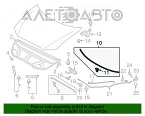 Уплотнитель решетки дворников Mitsubishi Outlander Sport ASX 10-