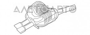 Глушитель задняя часть с бочкой VW Jetta 11-18 USA 2.5