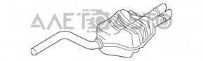 Выпускная трасса в сборе VW Jetta 13-16 USA 1.4T резонатор с бочкой hybrid, ржавая, вмятины, трещина