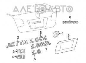 Эмблема надпись SE крышки багажника VW Jetta 11-18 USA