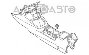 Консоль центральная подлокотник и подстаканники VW Golf 15-