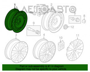 Запасне колесо докатка VW Jetta 11-18 USA R15 залізниця з гумою