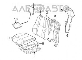 Пасажирське сидіння Jeep Grand Cherokee WK2 11-13 з airbag, електро, шкіра чорна