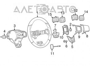 Кнопки управления на руле правое Dodge Dart 13-16 заглушка