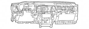 Торпедо передняя панель без AIRBAG Jeep Grand Cherokee WK2 14-21 черн, трещ в креп бард