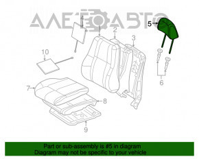 Підголовник передній лівий Jeep Grand Cherokee WK2 11-21 шкіра чорна