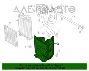 Кронштейн додаткового радіатора вода Audi A3 8V 15-16 2.0T