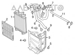 Кронштейн додаткового радіатора вода Audi A3 8V 15-16 2.0T