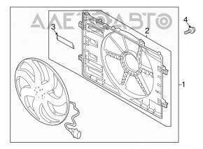 Диффузор кожух радиатора в сборе Audi A3 8V 15-20 1.8T на 1 вентилятор