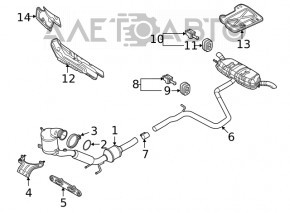 Кронштейн глушителя задний правый Audi A3 8V 15-20 1.4T, 1.8T, 2.0T