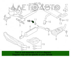 Кронштейн глушителя передний Audi A3 8V 15-20 4d 1.8T