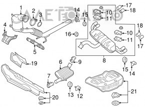 Приемная труба с катализатором Audi A3 8V 15-20 2.0 под глушитель на 2 стороны