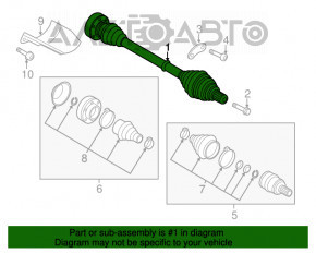 Привод полуось передняя левая Audi A3 8V 15-20 4d 1.8T, 2.0T ржавый