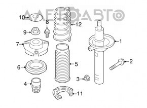 Пружина передняя левая Audi A3 8V 15-20 4d, 5d, 1 белая метка