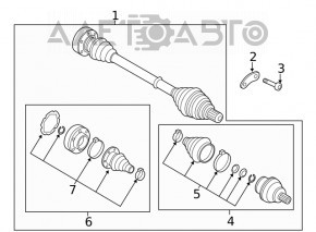 Привод полуось задняя левая Audi A3 8V 15-20