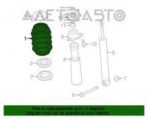 Пружина задня ліва Audi A3 8V 15-16 4d FWD sport suspension