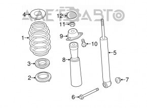 Пружина задня ліва Audi A3 8V 15-16 4d FWD sport suspension