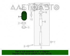 Пружина задняя правая Audi A3 8V 15-18 4d, 5d, AWD electronic damping